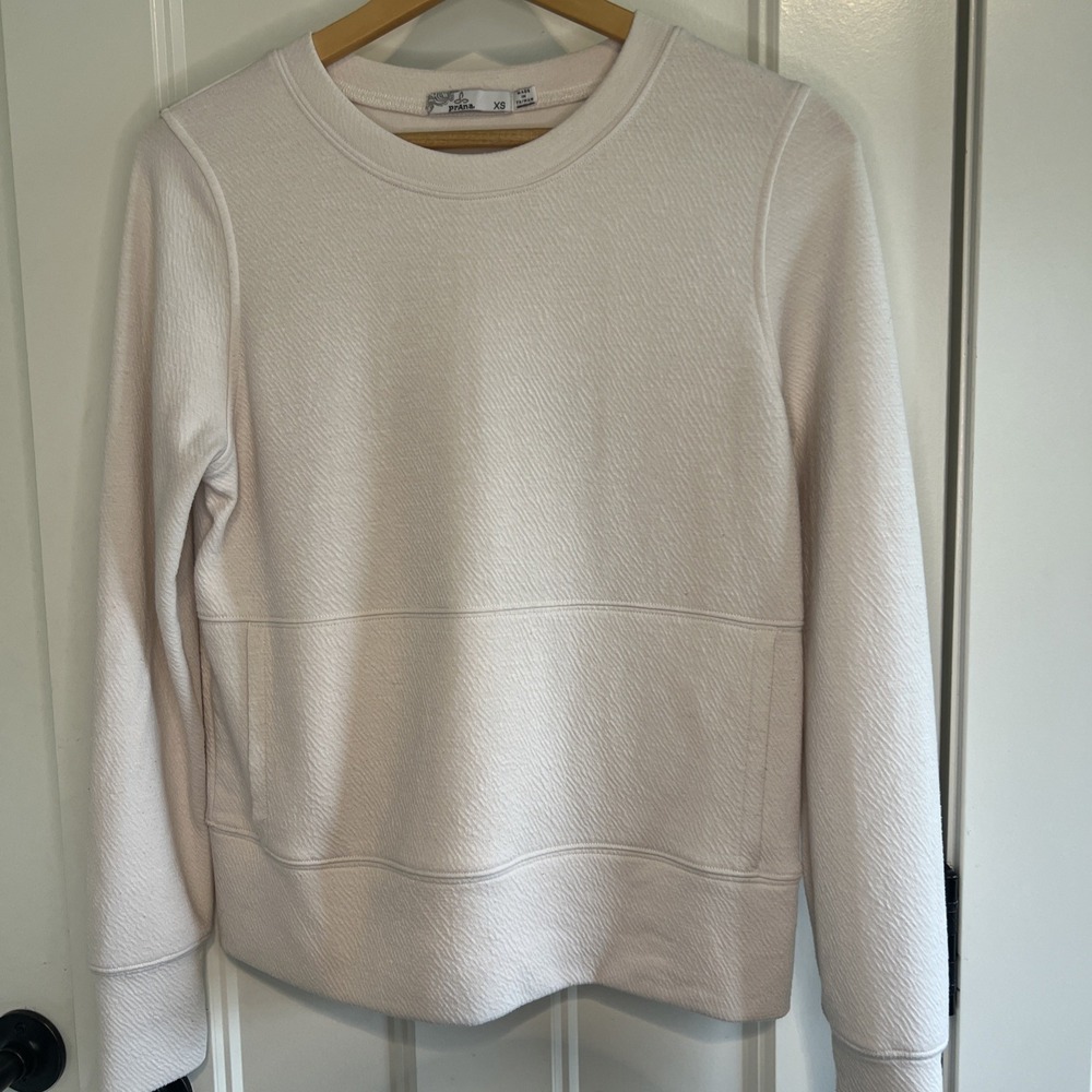 PrAna Pullover Sweatshirt Cream Ivory Women's XS